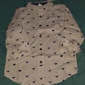 Gymboree 4 Kid Boy Dino Button Down Woven Shirt